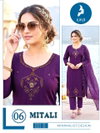 Mitali By Kaya Checks Slub Handwork Kurti With Bottom Dupatta
